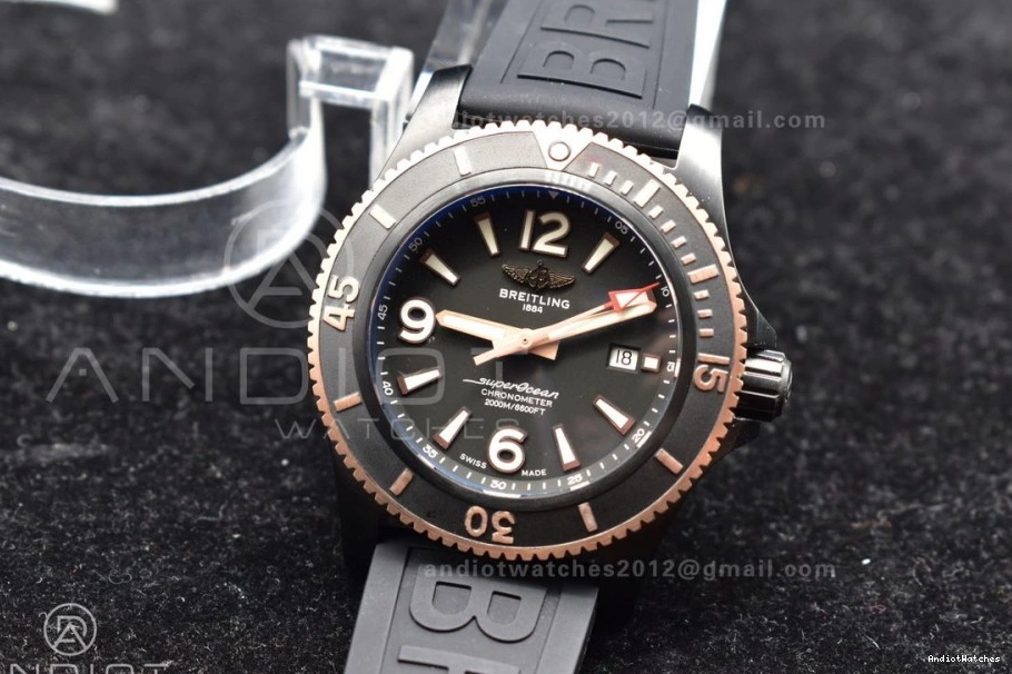 Superocean Best Black 1174 Dial A Black Automatic BestValue Rubber 44 on Strap TF Edition Bezel 1:1 Black 0827